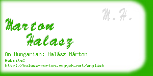 marton halasz business card